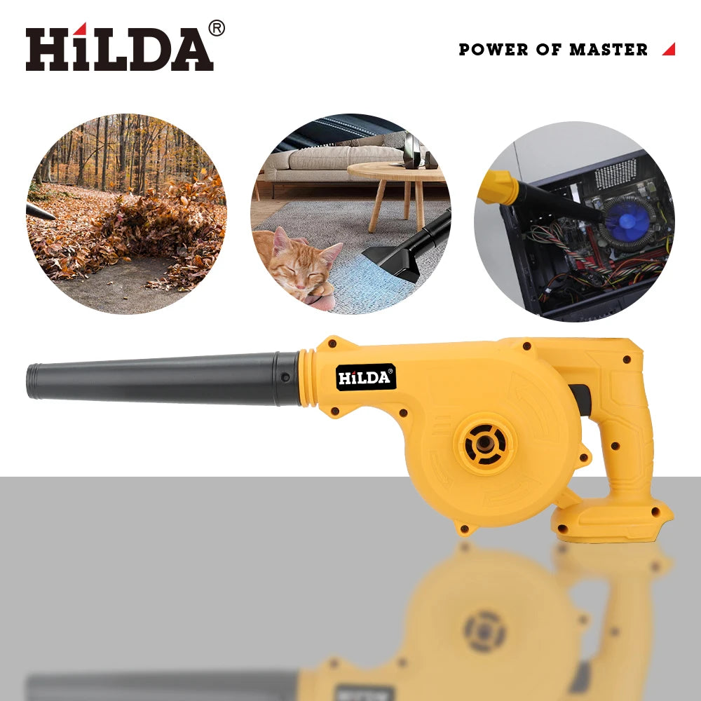 HILDA 18V Electric Air Blower 2IN 1Vacuum Cleaner Dust Computer Collector Cordless Handheld Power Tools For Makita No Battery