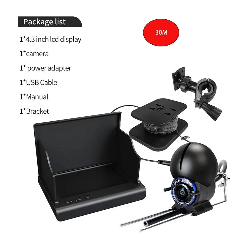 Underwater Fishing Camera 1080P HD 4.3 Inch Handheld LCD Ice Fishing Finder For Boat Kayak Sea Fishing With 5000amh Battery