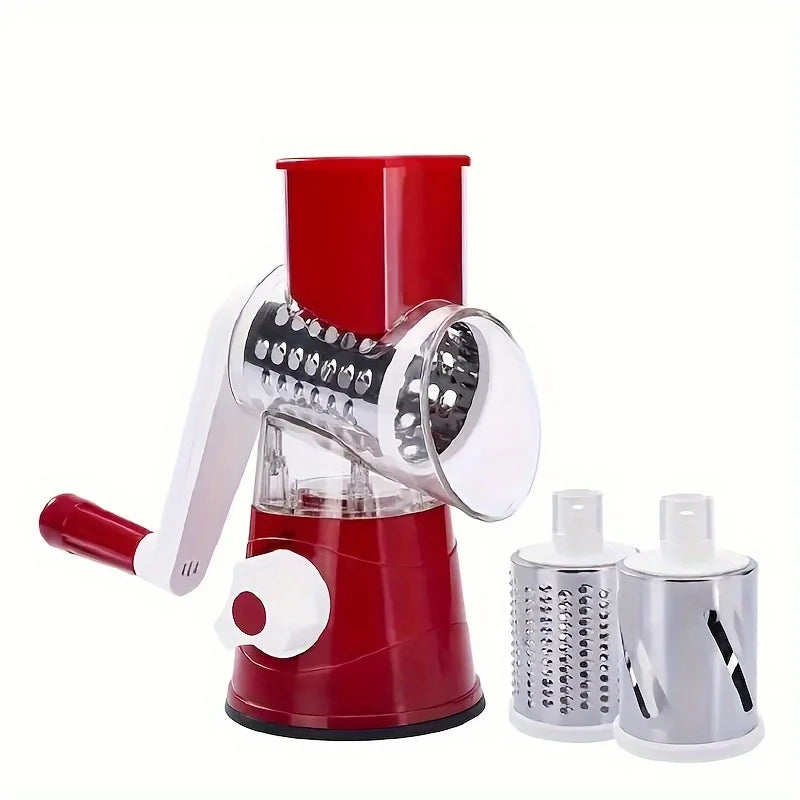 1pc Highly efficient and versatile Vegetable and Fruit Slicer Grater - benchtop drum cutter with drum design for fast, even shre