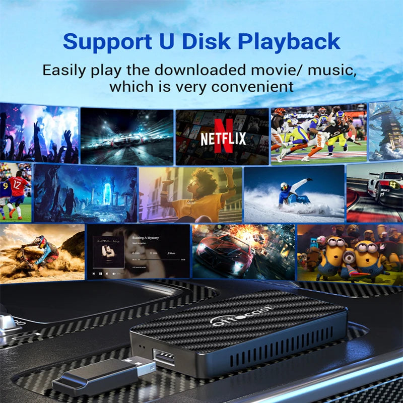 OTTOCAST Play2 Video Pro Android Ai Box Pro Built in YouTube Netflix Tiktok IPTV Wired to Wireless CarPlay Car Accessories