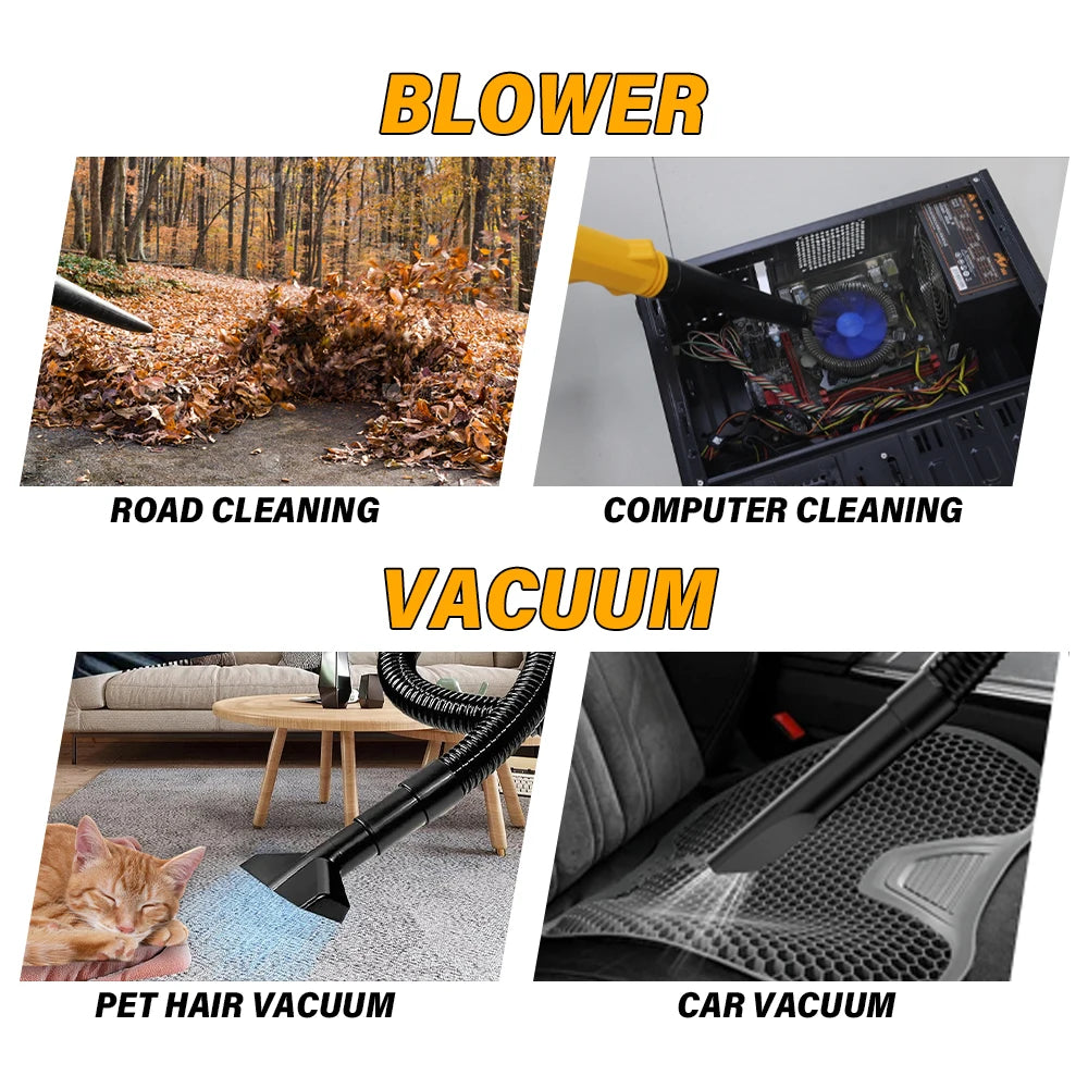 HILDA 18V Electric Air Blower 2IN 1Vacuum Cleaner Dust Computer Collector Cordless Handheld Power Tools For Makita No Battery