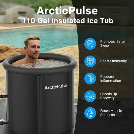 ArcticPulse 110-Gallon Portable Ice Bath Tub – Cold Plunge for Athletes & Home Recovery, Large Capacity & Quick Setup
