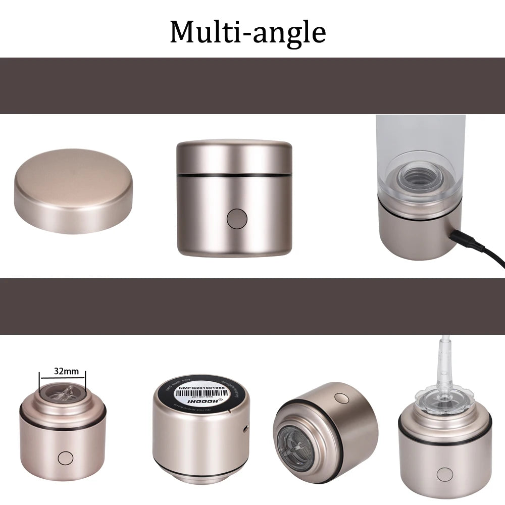 Portable 5000PPB Nano High Rich Hydrogen Water Generator Bottle ORP Alkaline Electrolysis Ionizer Anti-Aging Can Breathe Pure H2