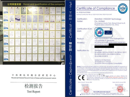 Portable 5000PPB Nano High Rich Hydrogen Water Generator Bottle ORP Alkaline Electrolysis Ionizer Anti-Aging Can Breathe Pure H2