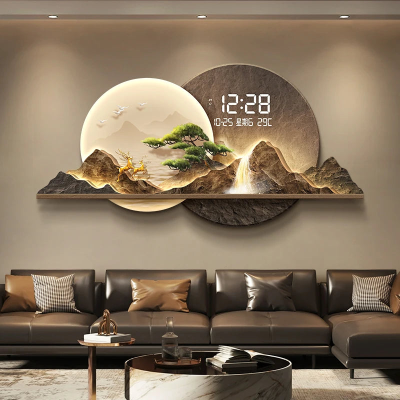 Modern Nordic Wall Watch Digital Luxury Big Size Creative Design Clock Wall Aesthetic Xenomorph Horloge Murale Room Decorations