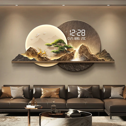 Modern Nordic Wall Watch Digital Luxury Big Size Creative Design Clock Wall Aesthetic Xenomorph Horloge Murale Room Decorations