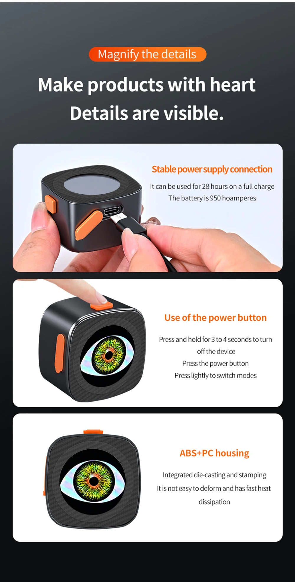 Motorcycle Devil's Eye Lamp Electric Bicycle Rear Light Rear Mirror Modification Eagle Eye LED Dynamic Atmosphere APP Control