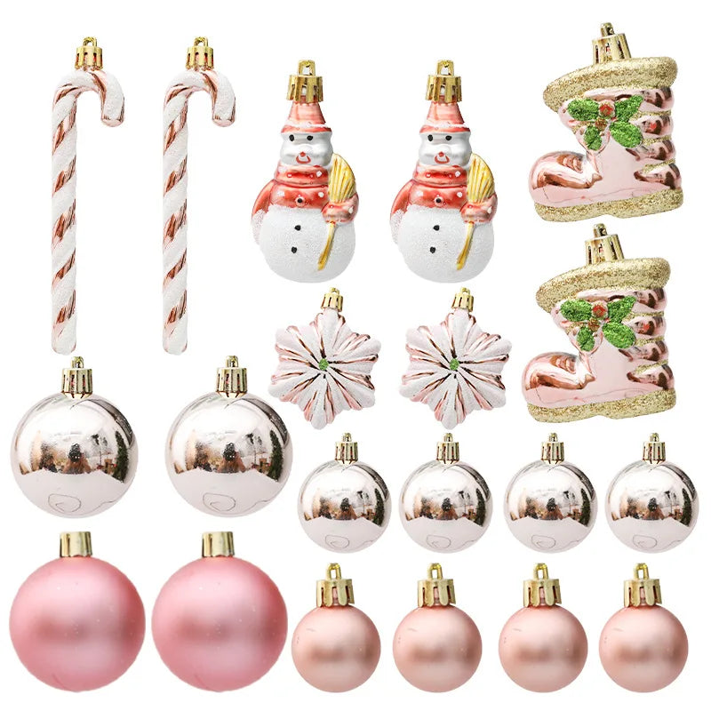 Christmas Decoration 29/20Pcs Christmas Tree Balls Hanging Pendant Candy Cane Pine Cone Ornament Set Christmas Home Decoration 2024 Navidad New Year