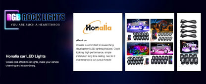 Underglow LED Car Lights Underbody Lamp Car RGB Ground Lighting App Control 12V Trail Rig Light Vehicle SUV Trucks Rock Lights