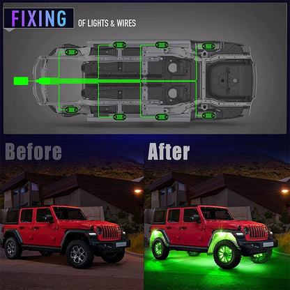 Underglow LED Car Lights Underbody Lamp Car RGB Ground Lighting App Control 12V Trail Rig Light Vehicle SUV Trucks Rock Lights