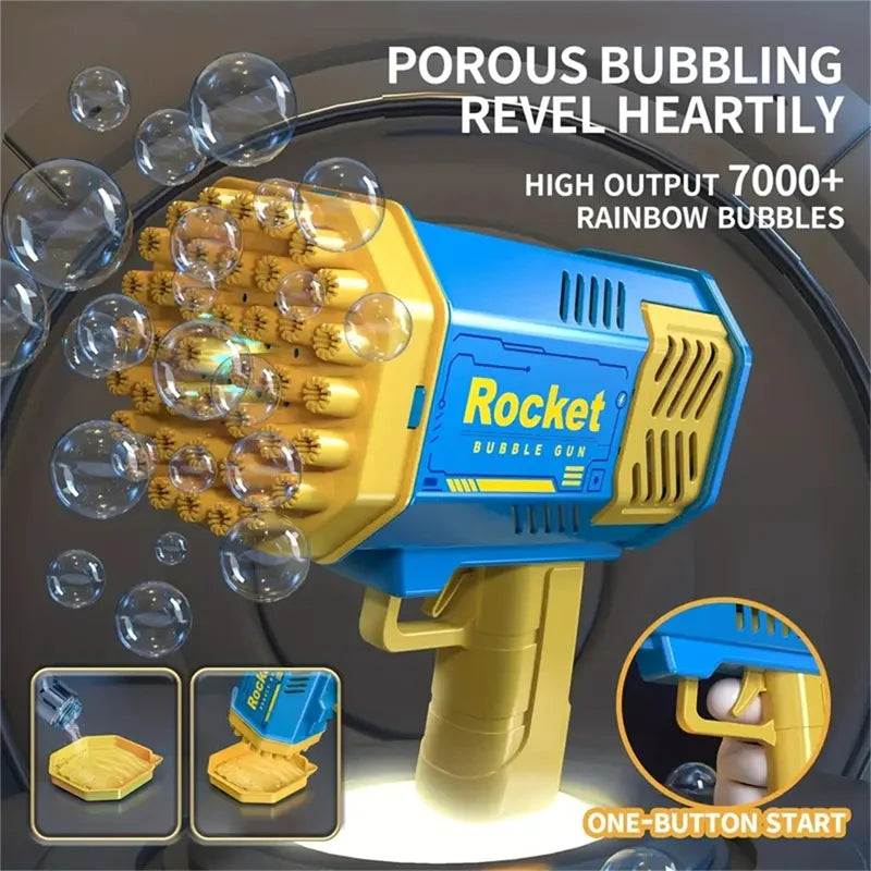 40-Hole Rocket Launcher Handheld Electric Automatic Bubble Gun Portable Party & Birthday Toy (Bubble Solution Not Included)