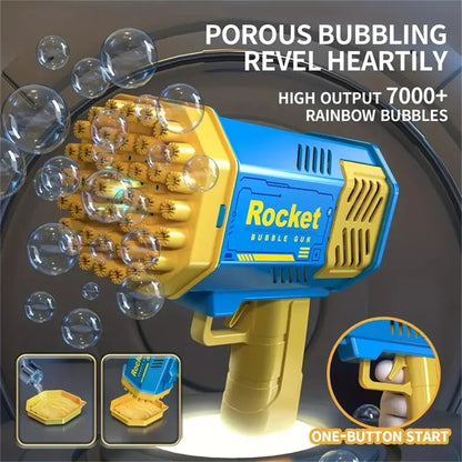40-Hole Rocket Launcher Handheld Electric Automatic Bubble Gun Portable Party & Birthday Toy (Bubble Solution Not Included)