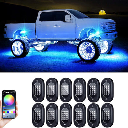 Underglow LED Car Lights Underbody Lamp Car RGB Ground Lighting App Control 12V Trail Rig Light Vehicle SUV Trucks Rock Lights