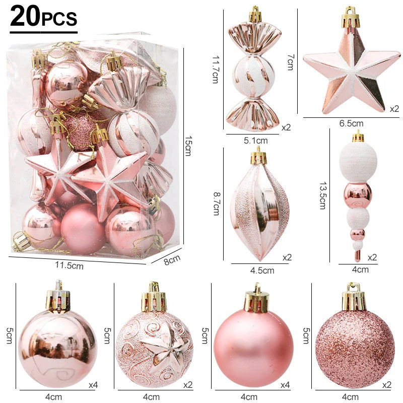 Christmas Decoration 29/20Pcs Christmas Tree Balls Hanging Pendant Candy Cane Pine Cone Ornament Set Christmas Home Decoration 2024 Navidad New Year