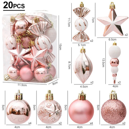 Christmas Decoration 29/20Pcs Christmas Tree Balls Hanging Pendant Candy Cane Pine Cone Ornament Set Christmas Home Decoration 2024 Navidad New Year