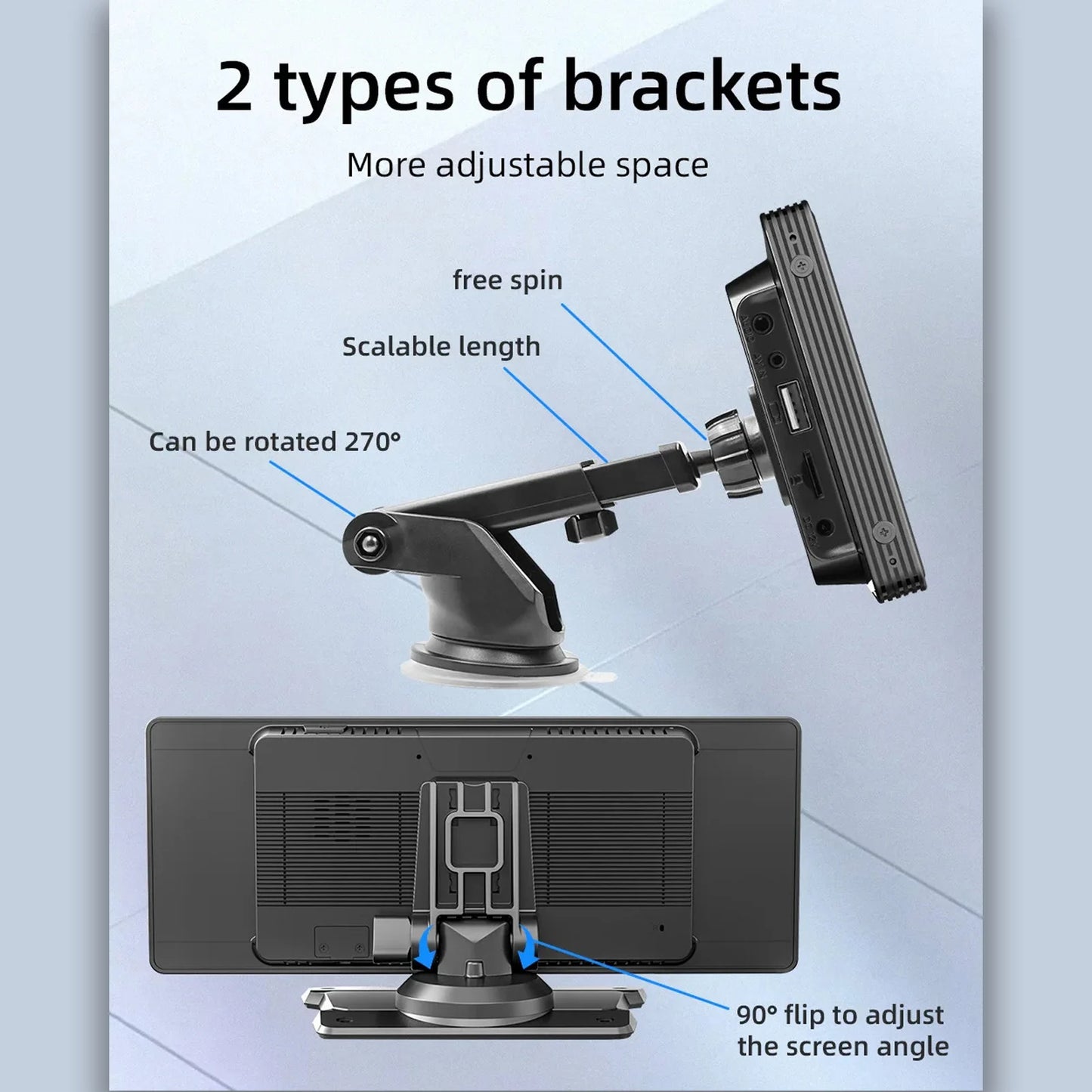Pionray Universal 7"/10.26" Wireless CarPlay & Android Auto Portable Touchscreen Car Radio Multimedia Player