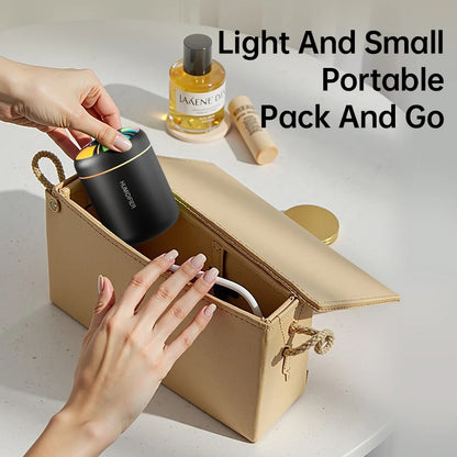 Powerful and Efficient Air Humidifier 180ML Aromatherapy Aroma Diffuser Essential Oil with Colorful Lights for Home Car Bedroom