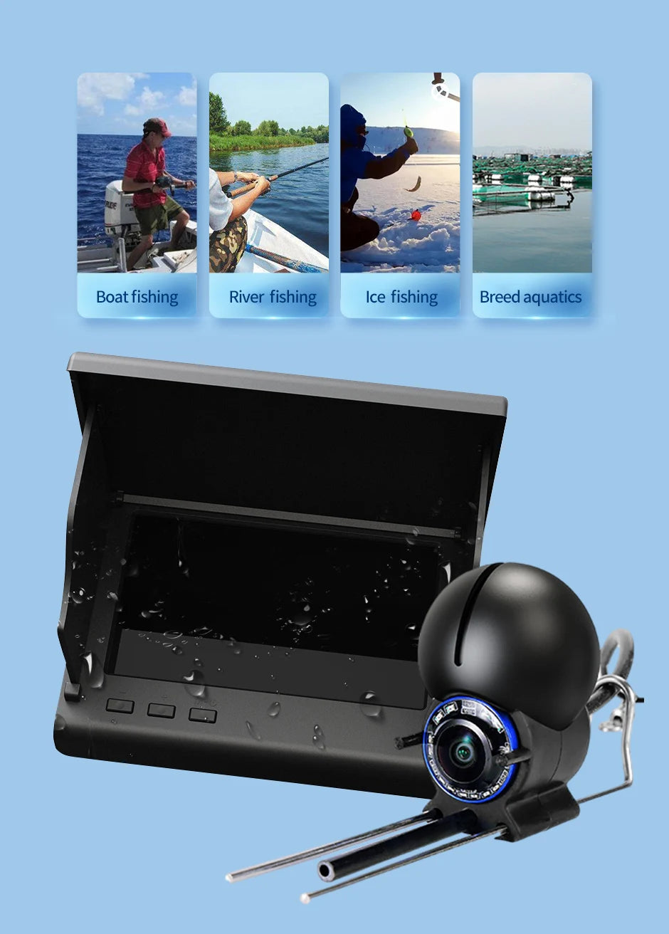 Underwater Fishing Camera 1080P HD 4.3 Inch Handheld LCD Ice Fishing Finder For Boat Kayak Sea Fishing With 5000amh Battery