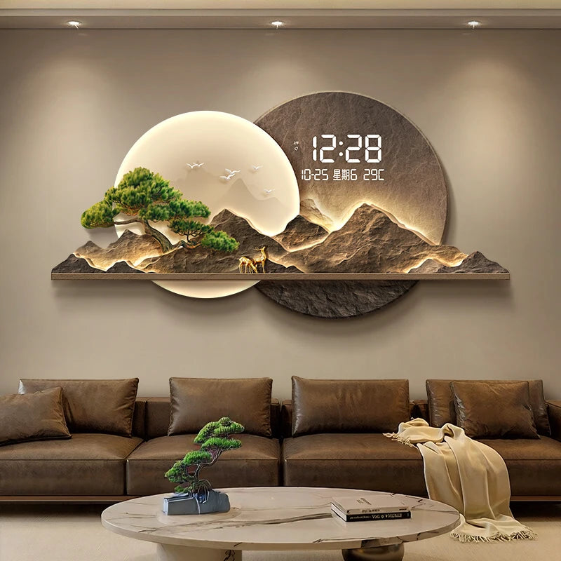 Modern Nordic Wall Watch Digital Luxury Big Size Creative Design Clock Wall Aesthetic Xenomorph Horloge Murale Room Decorations