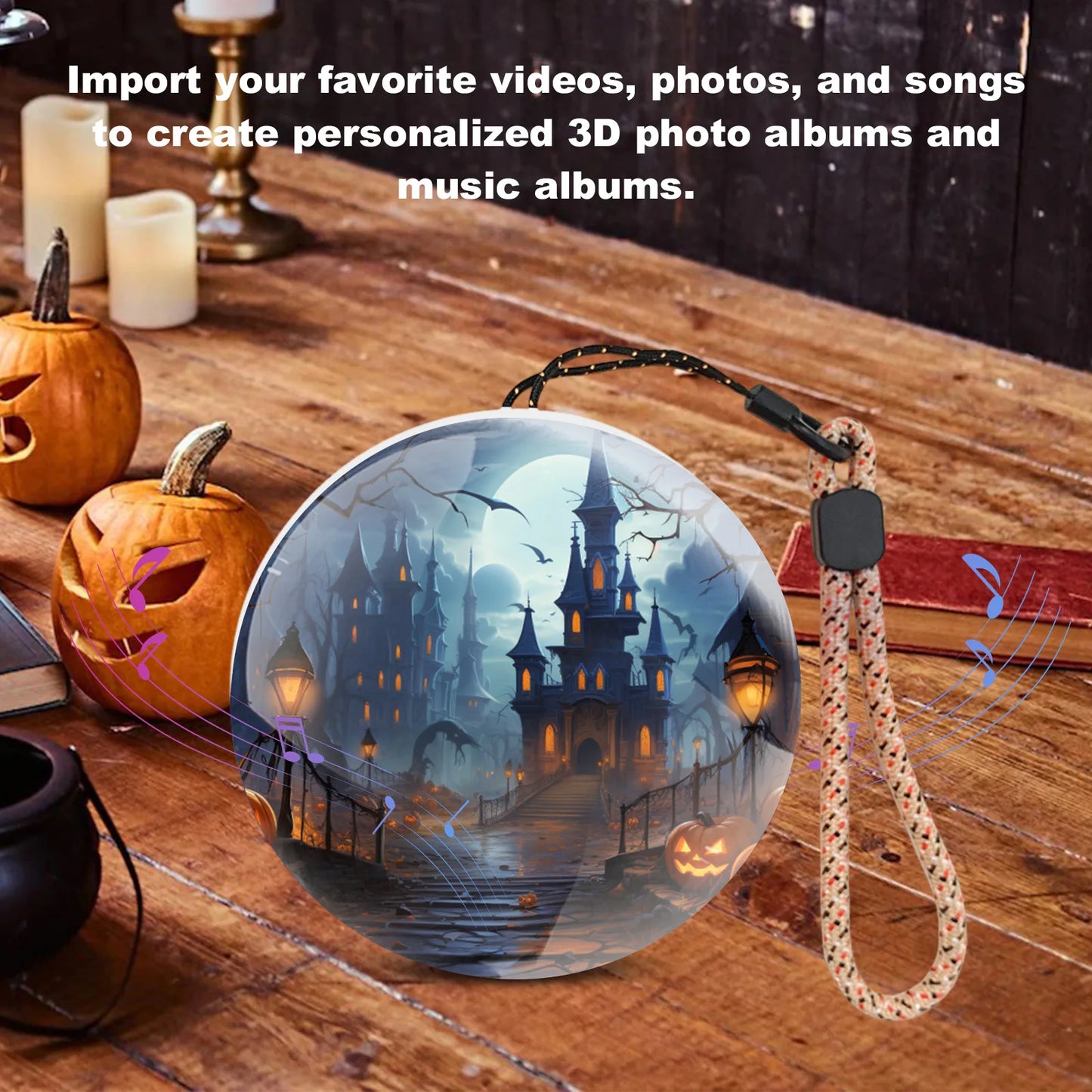 Video Christmas Decoration Digital Memory Sphere – Upload Videos & Photos | 3D Crystal Ball Video Display Gift for Birthday, Anniversary, Christmas