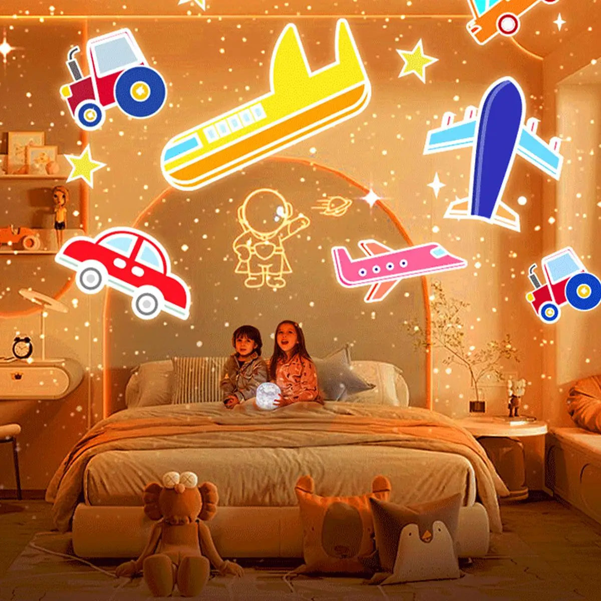 Crown Galaxy Projector 21 In 1 Light Lamp Night For Kids Usb Powered Led Decoration Toddler Projection Atmosphere Happy Birthday