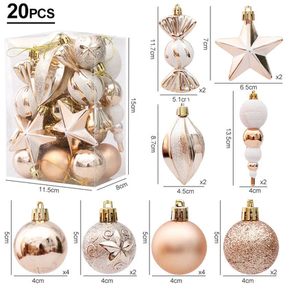 Christmas Decoration 29/20Pcs Christmas Tree Balls Hanging Pendant Candy Cane Pine Cone Ornament Set Christmas Home Decoration 2024 Navidad New Year