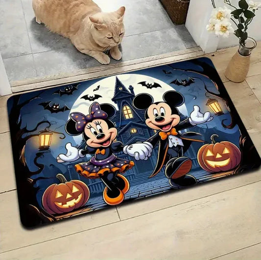 Mickey and Minnie Doormat Halloween Living Room Bathroom Birthday Christmas Home Gifts Party Holiday Essentials Decoration Gift