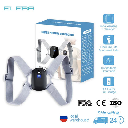 Smart Posture Corrector with Sensor – Vibrating Back & Neck Trainer for Adults & Kids (Invisible Adjustable Brace)