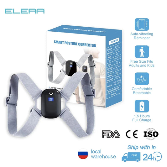 Smart Posture Corrector with Sensor – Vibrating Back & Neck Trainer for Adults & Kids (Invisible Adjustable Brace)