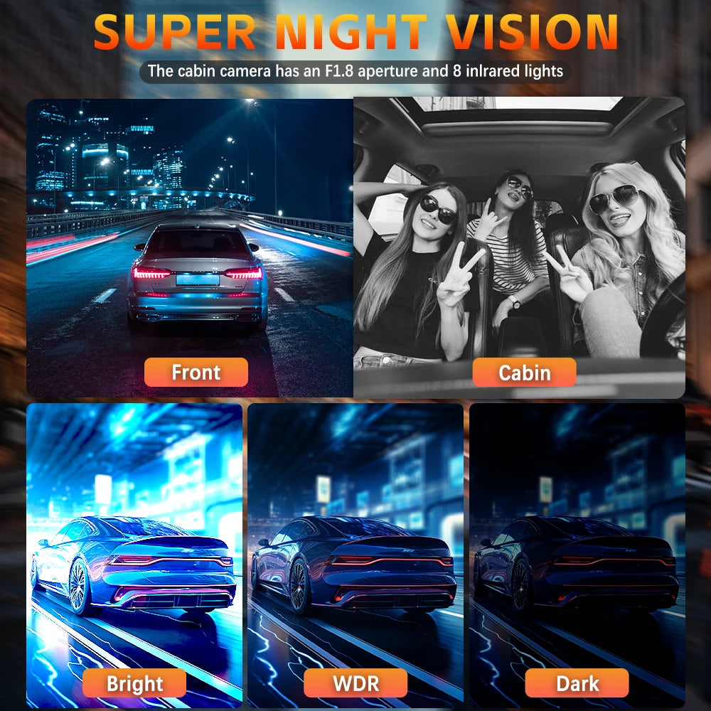 4Lens Car DVR 360 Degrees Video Recorder 1080P Dash Cam 3/4Channel Front Right left optional Rear View camera Car accessory