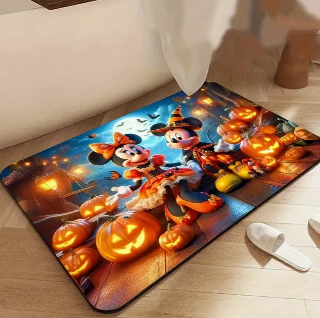 Mickey and Minnie Doormat Halloween Living Room Bathroom Birthday Christmas Home Gifts Party Holiday Essentials Decoration Gift