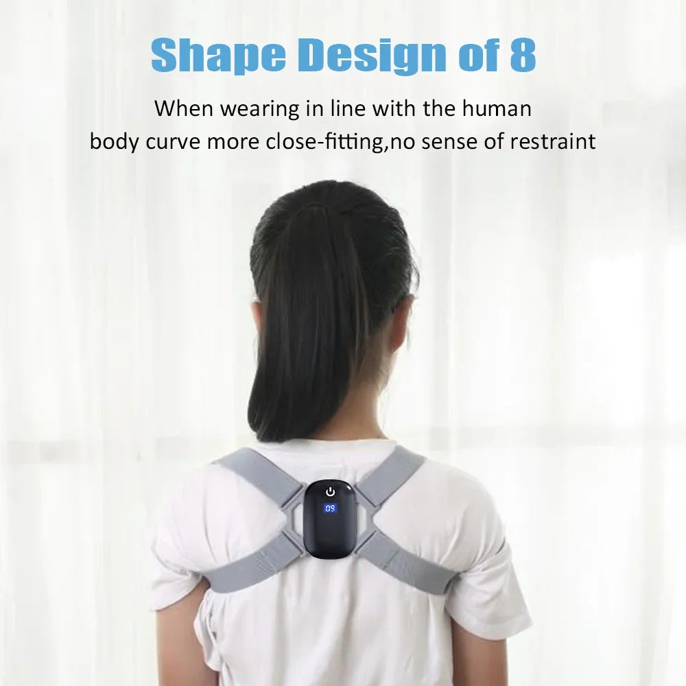 Smart Posture Corrector with Sensor – Vibrating Back & Neck Trainer for Adults & Kids (Invisible Adjustable Brace)