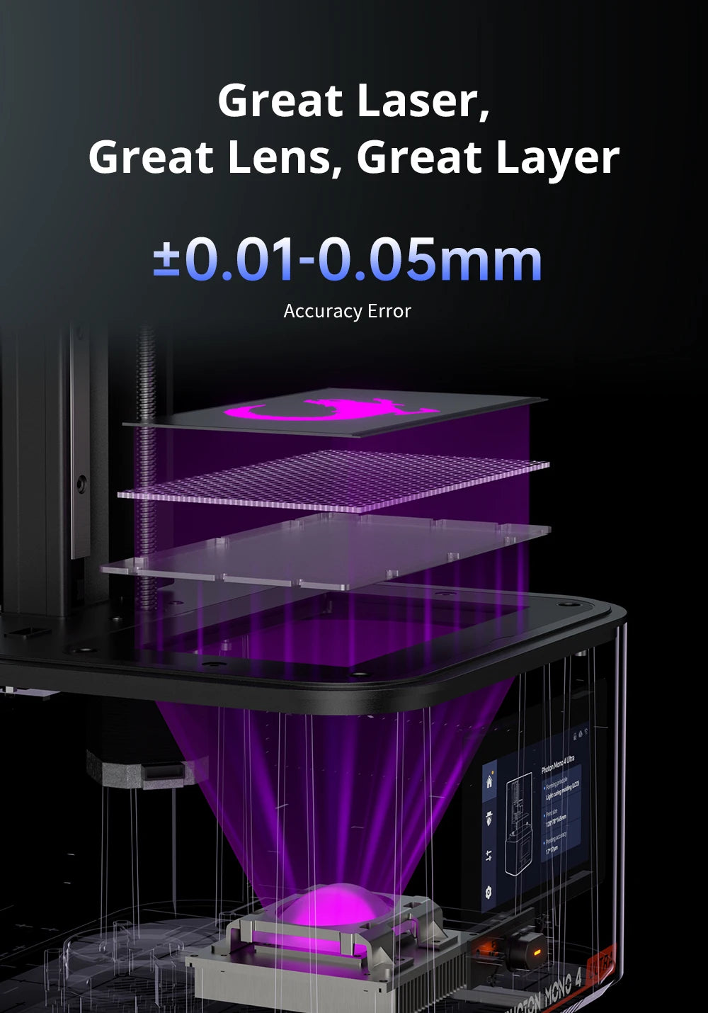 ANYCUBIC Photon Mono 4 Ultra AE Version LCD 3D Printer 7" 10K High Precision 3D Printing 2.2L Build Volume 236mm*231mm*430mm