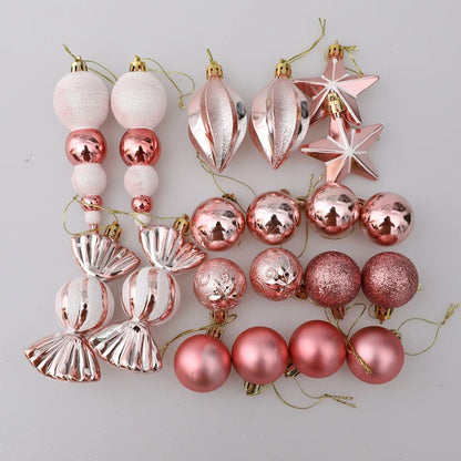 Christmas Decoration 29/20Pcs Christmas Tree Balls Hanging Pendant Candy Cane Pine Cone Ornament Set Christmas Home Decoration 2024 Navidad New Year