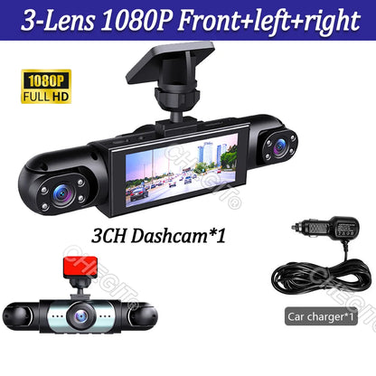 4Lens Car DVR 360 Degrees Video Recorder 1080P Dash Cam 3/4Channel Front Right left optional Rear View camera Car accessory