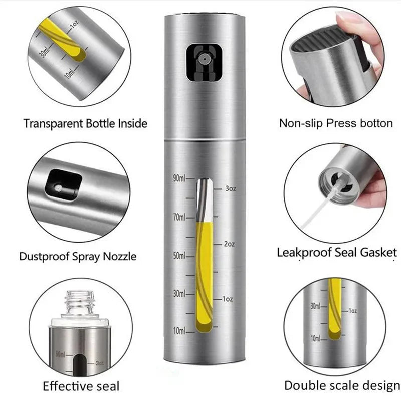BBQ Baking Olive Oil Spray Bottle 304 Stainless Steel Oil Spray Bottle Vinegar Spray Bottles BQ Sprayer Seasoning Bottle Kitche