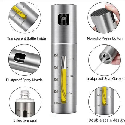 BBQ Baking Olive Oil Spray Bottle 304 Stainless Steel Oil Spray Bottle Vinegar Spray Bottles BQ Sprayer Seasoning Bottle Kitche