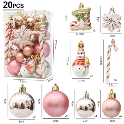 Christmas Decoration 29/20Pcs Christmas Tree Balls Hanging Pendant Candy Cane Pine Cone Ornament Set Christmas Home Decoration 2024 Navidad New Year