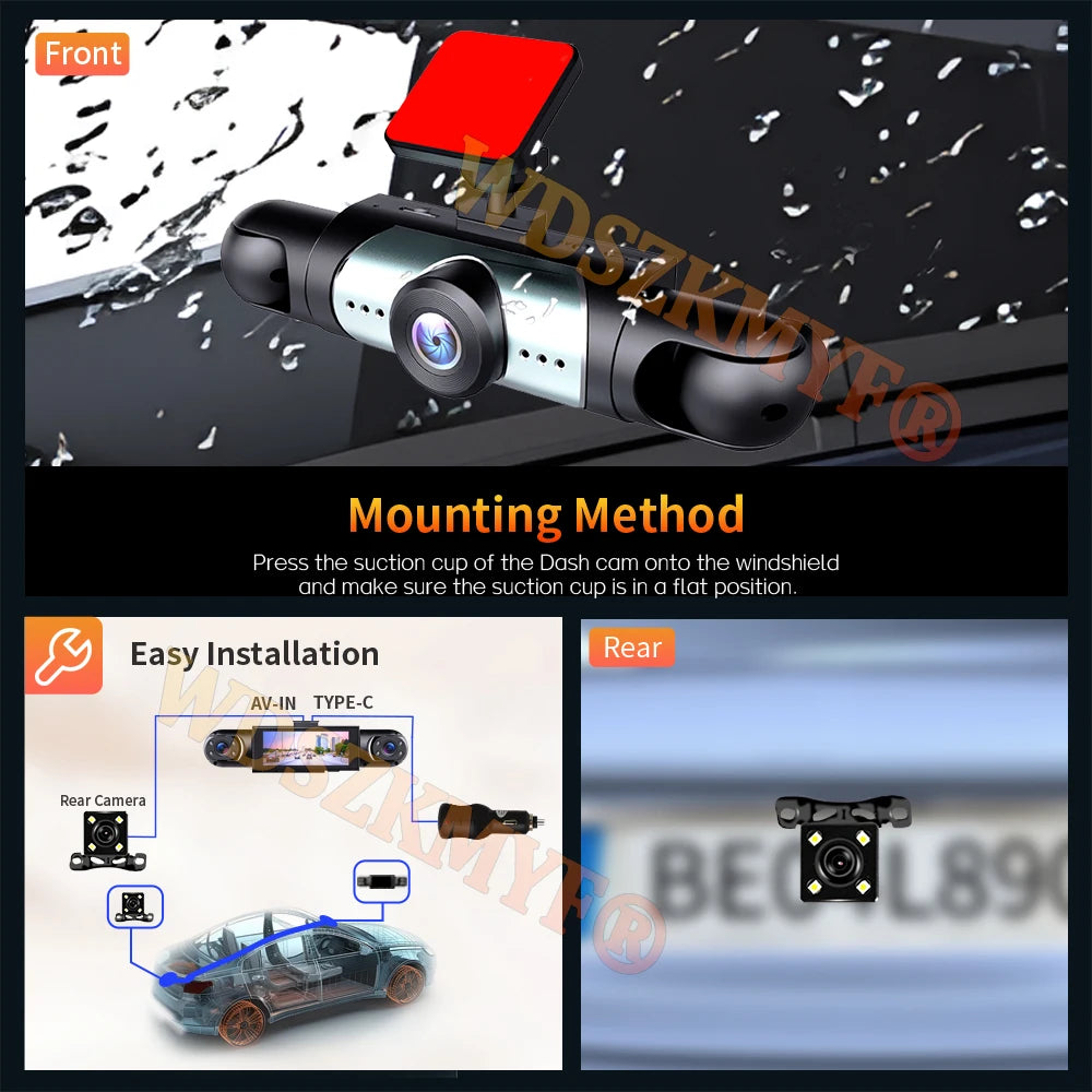 4Lens Car DVR 360 Degrees Video Recorder 1080P Dash Cam 3/4Channel Front Right left optional Rear View camera Car accessory