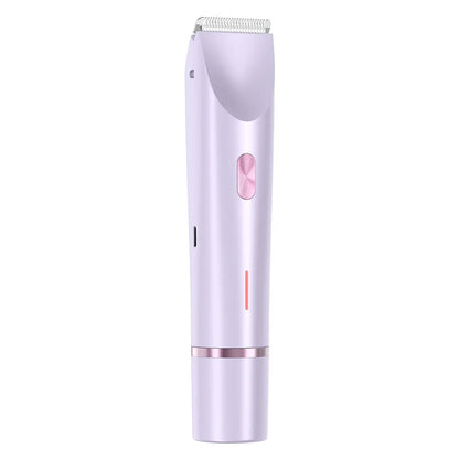Women Electric Razors 2 in 1 Dual-Head Painless Bikini Trimmer Wet Dry Use for Ladies Pubic Hair Detachable Head Electric Shaver