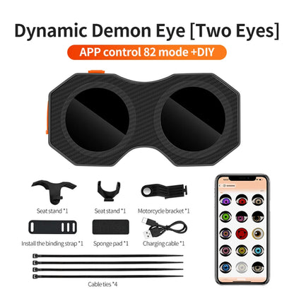 Motorcycle Devil's Eye Lamp Electric Bicycle Rear Light Rear Mirror Modification Eagle Eye LED Dynamic Atmosphere APP Control