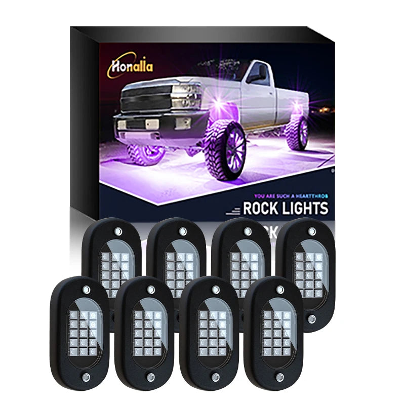 Underglow LED Car Lights Underbody Lamp Car RGB Ground Lighting App Control 12V Trail Rig Light Vehicle SUV Trucks Rock Lights