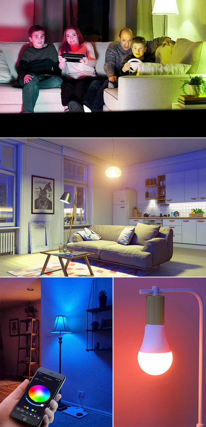 Bluetooth Smart Bulb Alexa Led Lamp E27 RGB Smart Light Bulbs 90V-265V Smart Lamps For Smart Life Home lighting decoration
