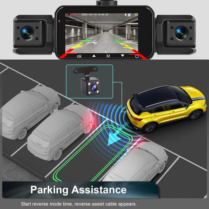 4Lens 360° Dash cam Voice 1080P Video Recorder Car DVR Recording camera Front left right Rear View Auto 4ch dashcam 24H Parking