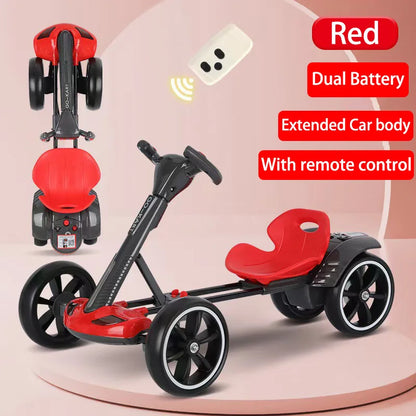 Electric go-kart is equipped with charging function, Remote control and folding system