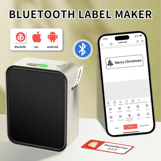 Marklife P15 Mini Portable Thermal Printer Without Ink Self-Adhesive Label Maker Printer For Stickers Labeller Labeling Machine