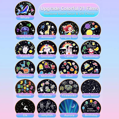 Crown Galaxy Projector 21 In 1 Light Lamp Night For Kids Usb Powered Led Decoration Toddler Projection Atmosphere Happy Birthday