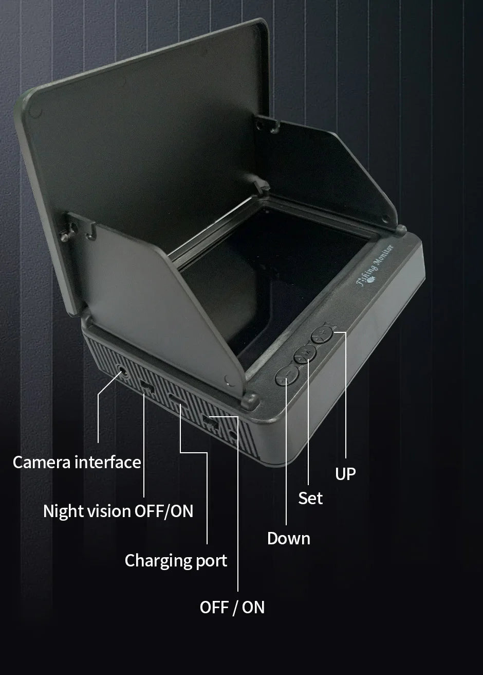 Fish Finder with Underwater 1080P HD Camera – 4.3" LCD Screen, Night Vision, 5000mAh Battery, Portable Fishing Tool for Ice, Lake & Boat Fishing