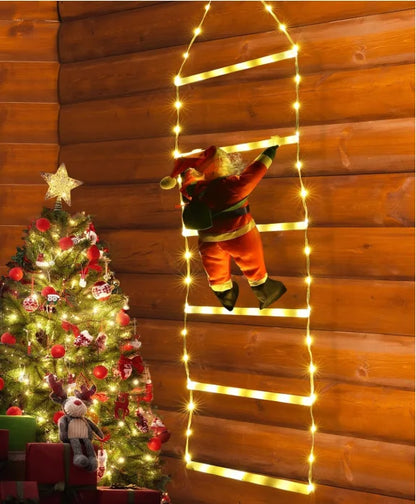 Christmas Lights 1.5/3M Christmas Decoration LED Santa Claus Climbing Ladder Light USB Plug 8 Flashing Modes Suitable Home Xmas Tree Wall Window