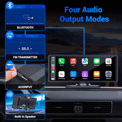 Pionray Universal 7"/10.26" Wireless CarPlay & Android Auto Portable Touchscreen Car Radio Multimedia Player